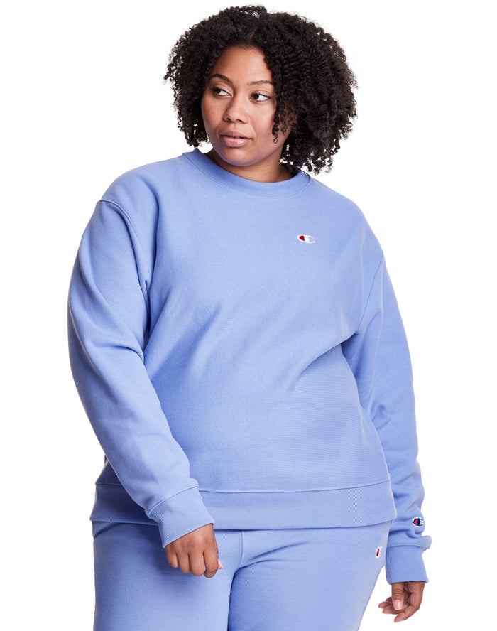 Champion Plus Reverse Weave Crew Sweatshirt Dames - Blauw - Belgie 9802BTSWX